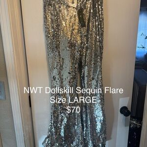 Dolls Kill Glittering Silver Maxi Skirt